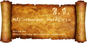 Nürnberger Valéria névjegykártya